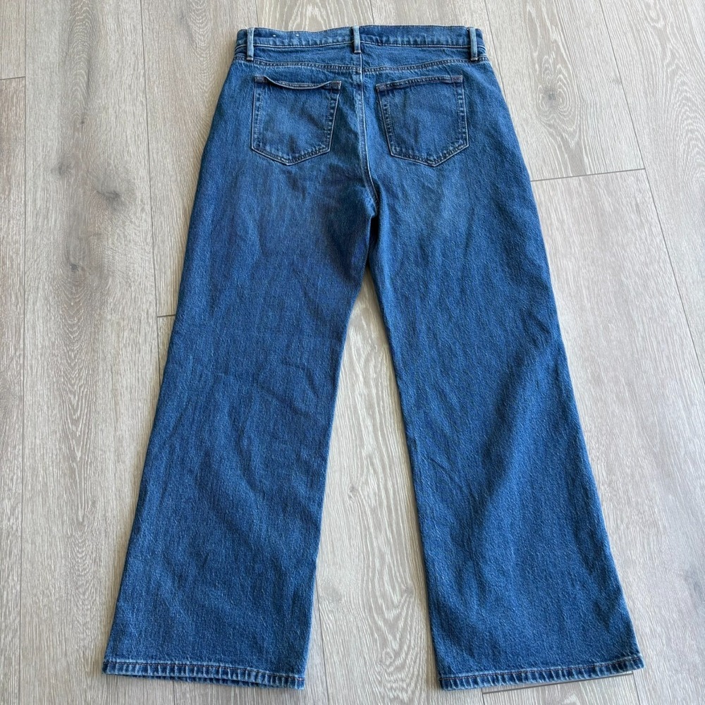 Loft Womens Indigo Blue Denim Comfort Stretch The Wide Leg Jeans Size 30/10 - Picture 3 of 12